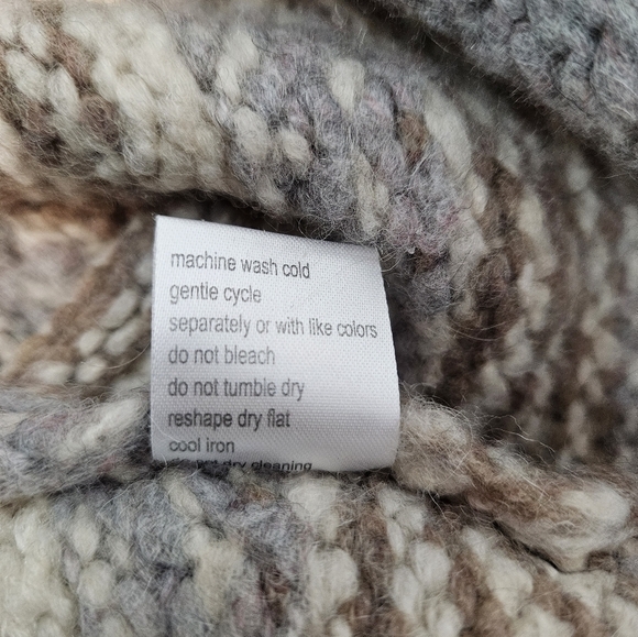 Elsamanda Neutral‎ Chunky Knit Striped Boho Sweater Size Medium Women's K49 - Picture 6 of 9